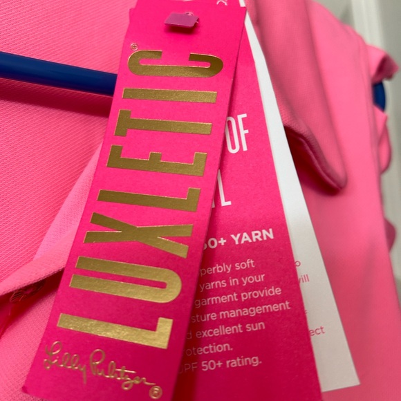 Lily Pulitzer Ruffle Hot Pink Luxletic top - Picture 3 of 6